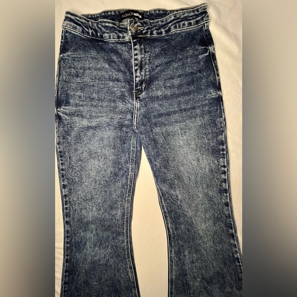 Fashion Nova Dark Wash Flare Jeans - Blue - Picture 7 of 7